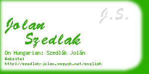 jolan szedlak business card
