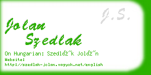jolan szedlak business card